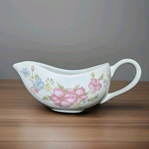 Vintage Gravy Boat Floral Pink Blue Pastel Imported for McCrory Stores
